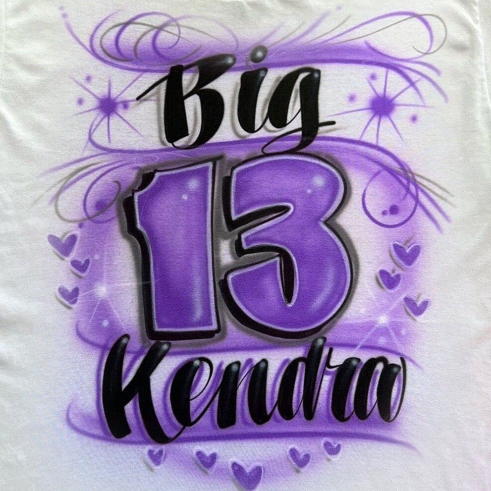 Big 13 Birthday Shirt | 13th Birthday Shirt | Officially a Teenager Shirt - Bluegrass Airbrush