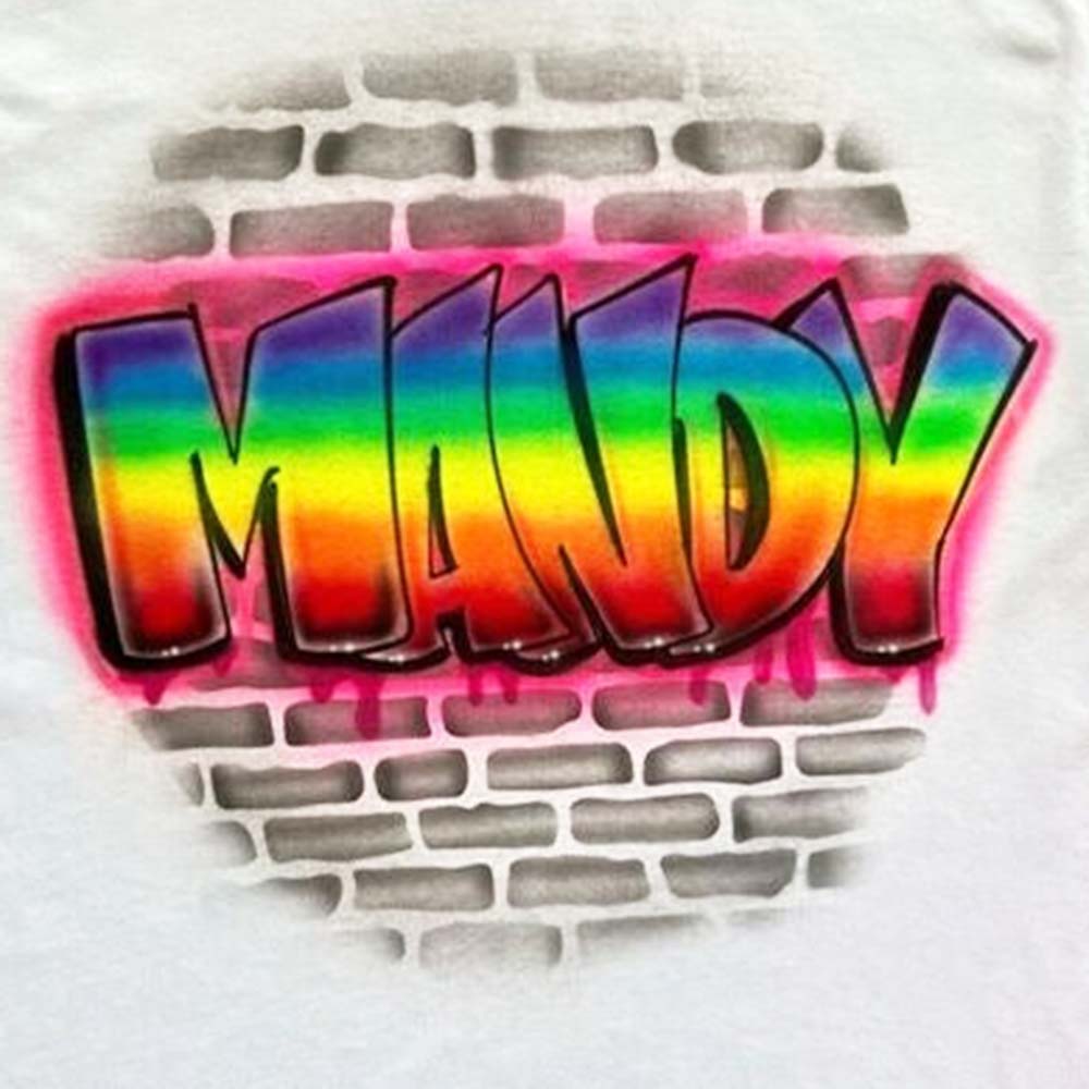 Block Name Rainbow Airbrush T shirt - Bluegrass Airbrush