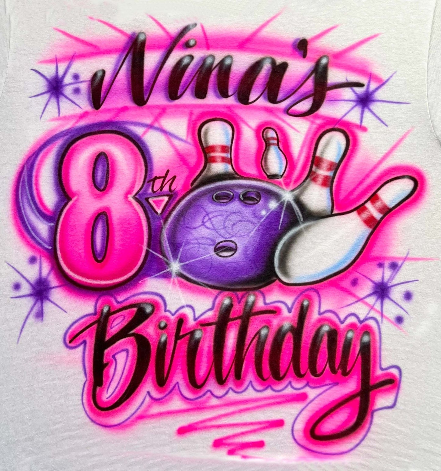 Bowling Birthday Shirt - Bluegrass Airbrush