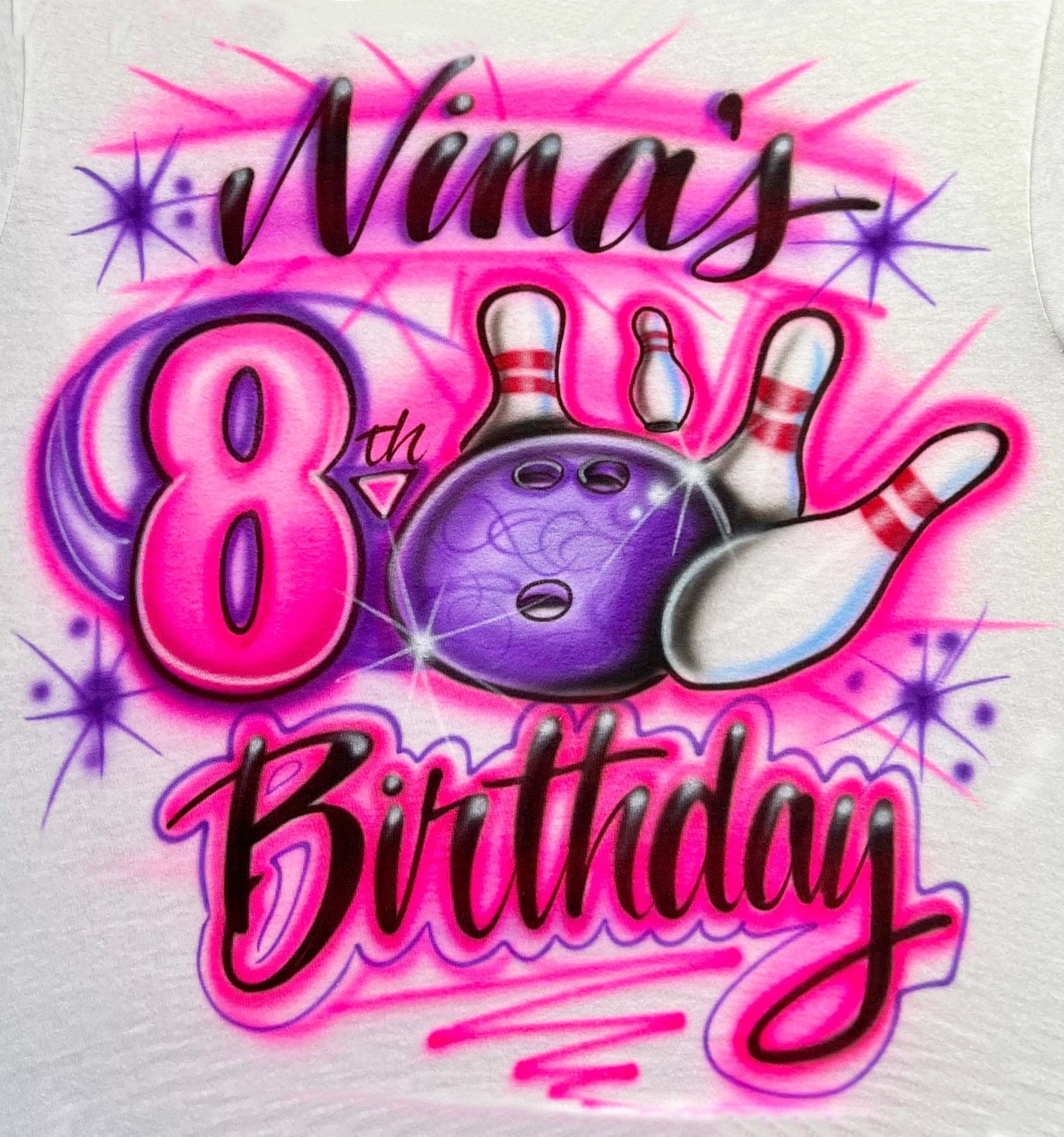 Bowling Birthday Shirt - Bluegrass Airbrush