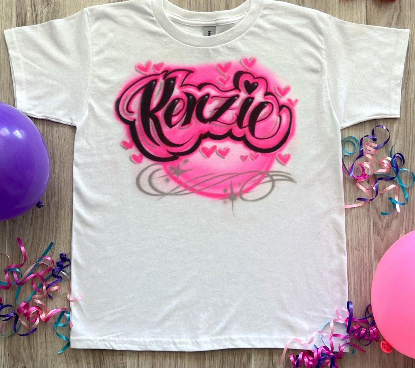 Airbrush shirt, Airbrush name shirt, Spray paint shirt, Concert t shirt