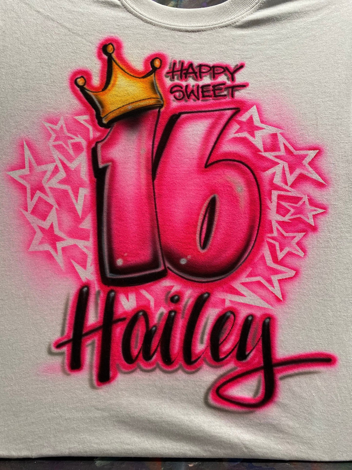 Mis Quince Airbrush T shirt | Quince Birthday Gift | Quinceanera T Shirt