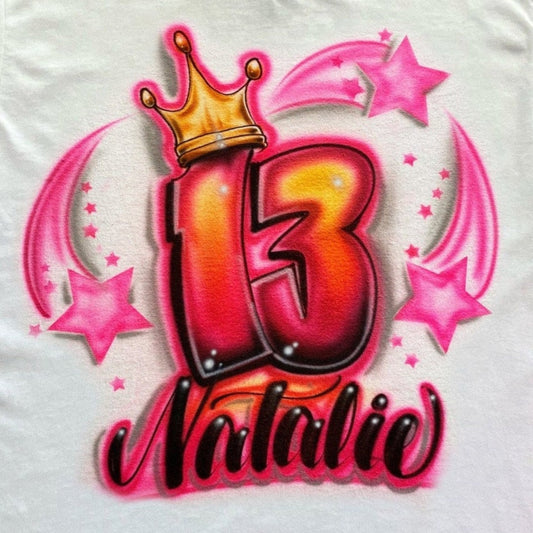 Teenager 13th Birthday Airbrushed Shirt