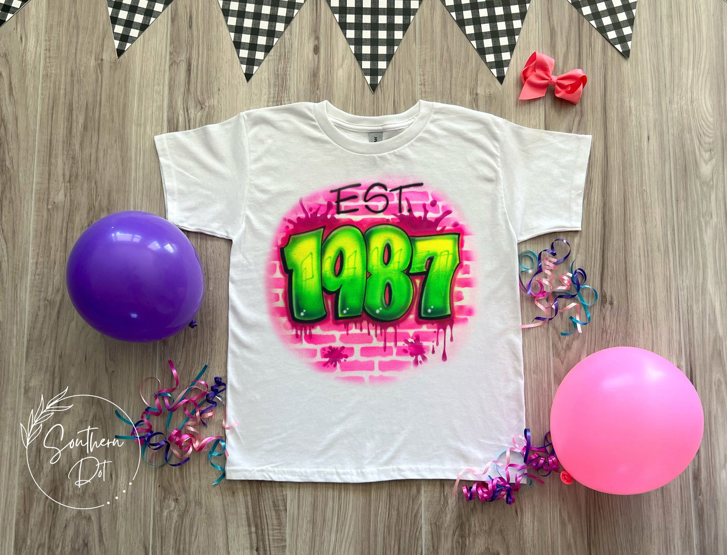 Est Year Airbrush t shirt| Airbrushed Shirt | Airbrush crop top