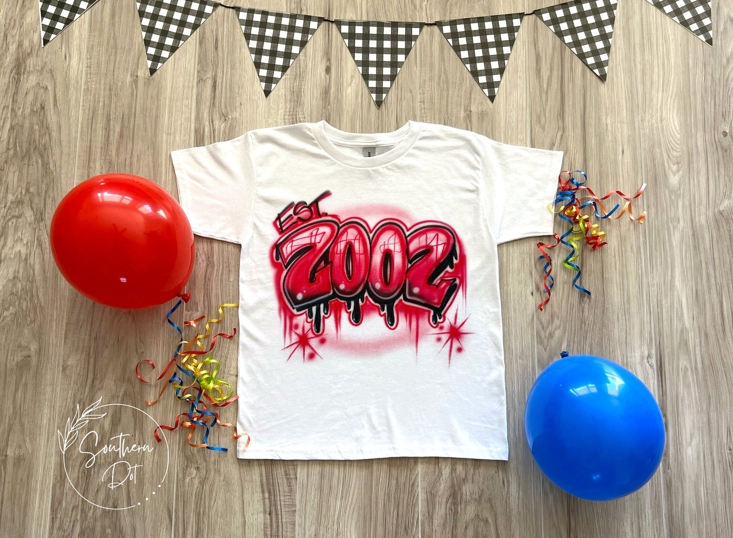 Est Year Airbrush t shirt| Airbrushed Shirt | Airbrush crop top