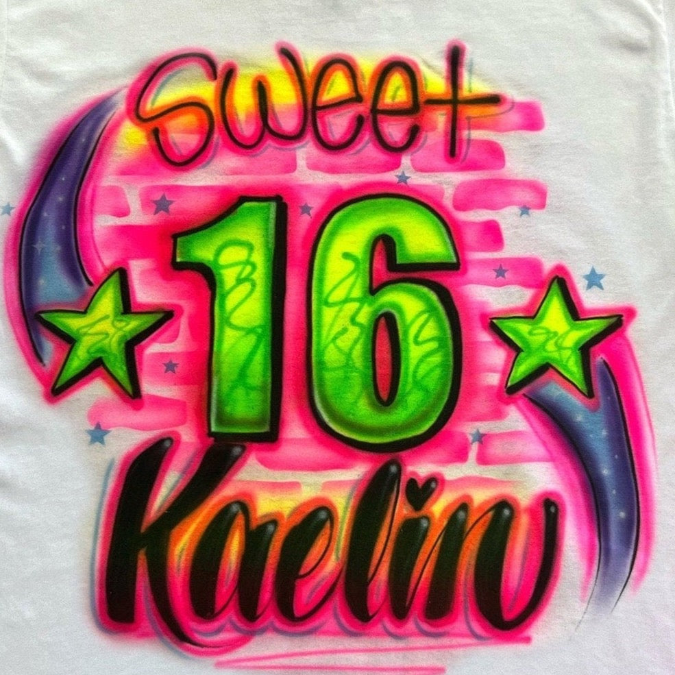 Sweet Sixteen Birthday Airbrush Shirt