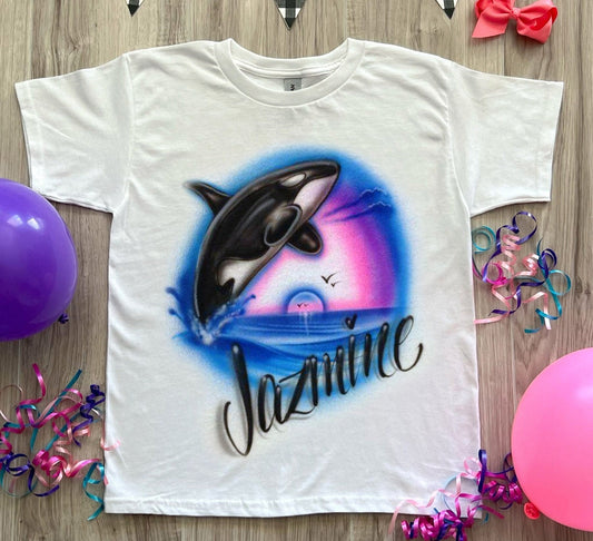 Whale Vacation Airbrush T Shirt- Airbrush Apparel