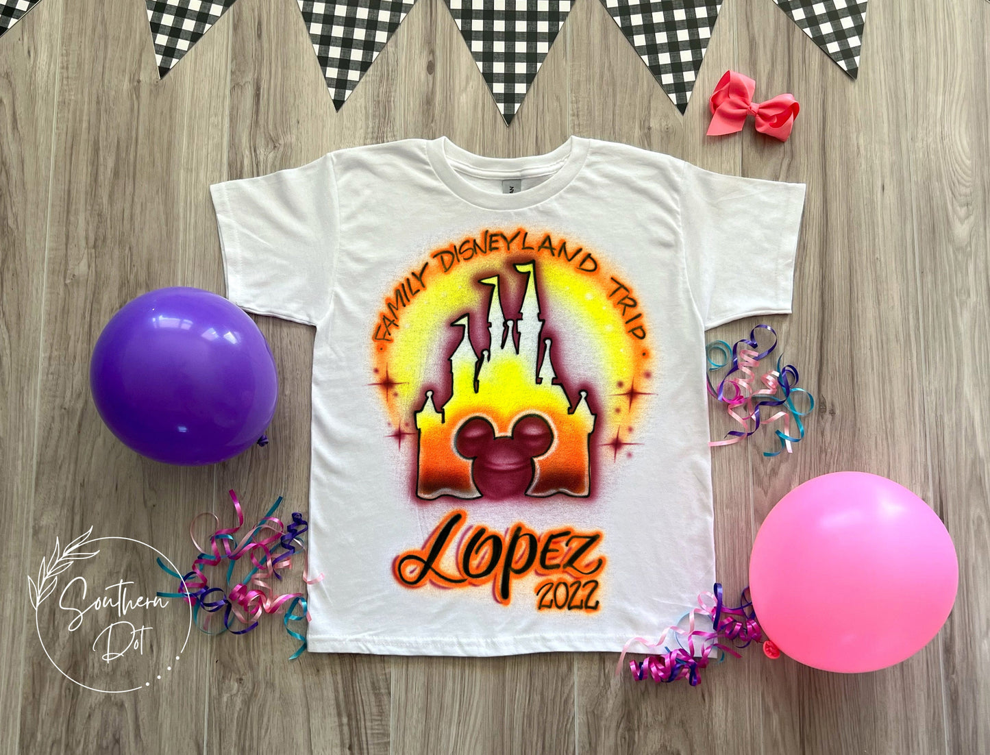 Matching Airbrush Beach Couples T Shirt