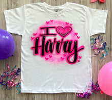 Load image into Gallery viewer, I ❤️ Harry Styles Concert Photo Airbrush T Shirt

