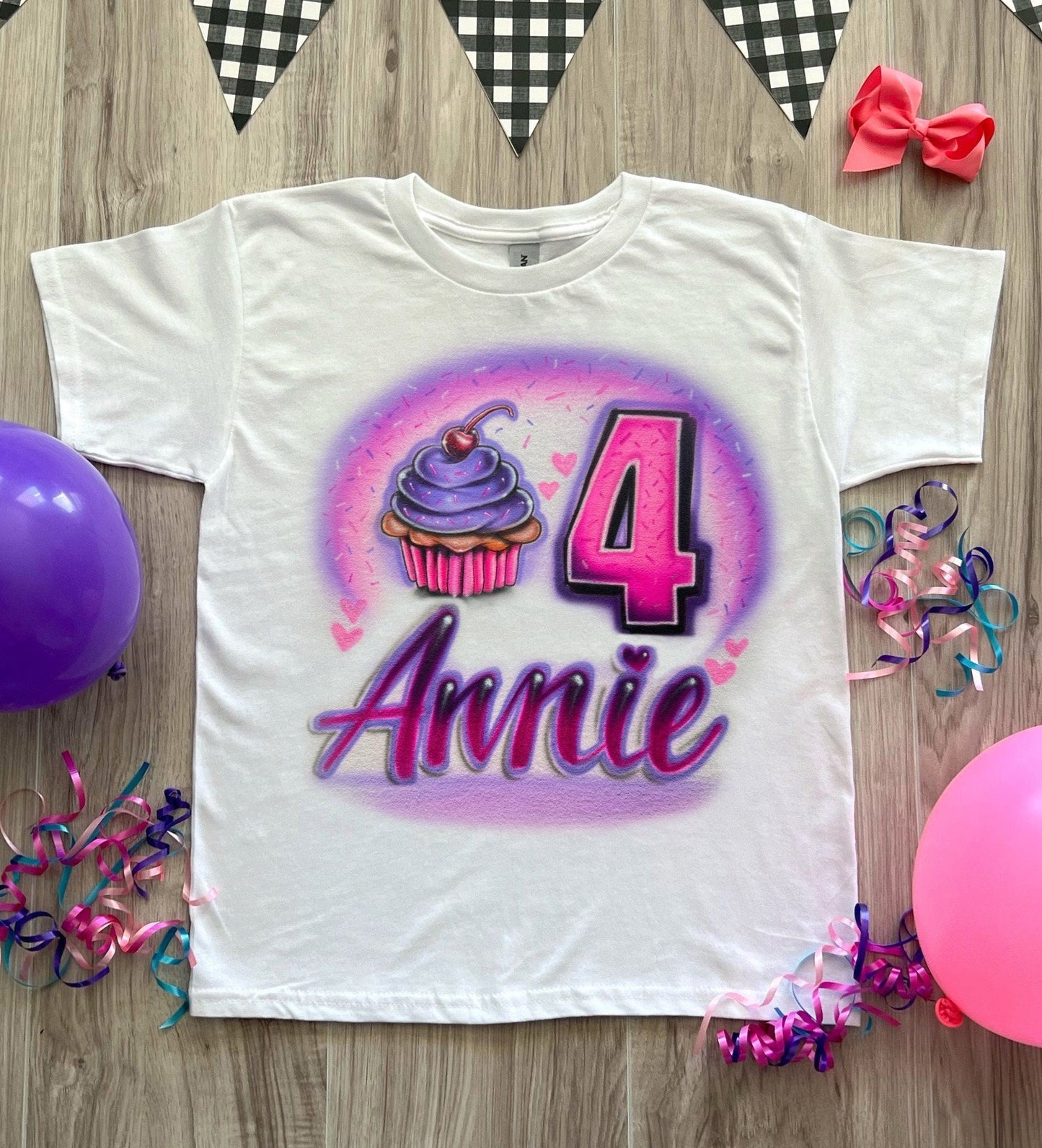 Cupcake Birthday Shirt - Airbrush Shirt