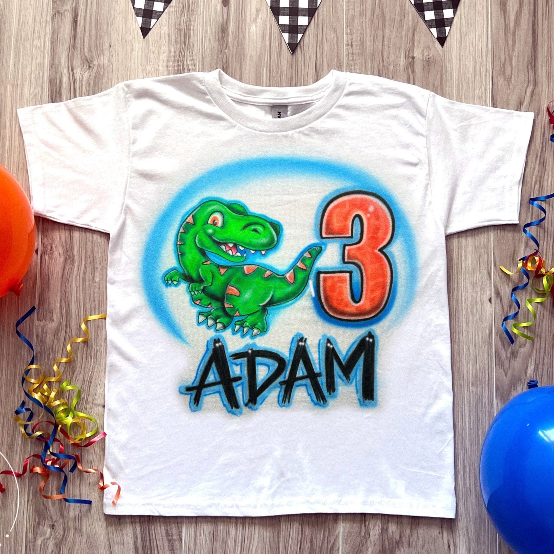 Dinosaur birthday shirt Customizable dinosaur shirt Personalized birthday shirt Dinosaur gift Jurassic Park shirt Dino party supplies Prehistoric party supplies