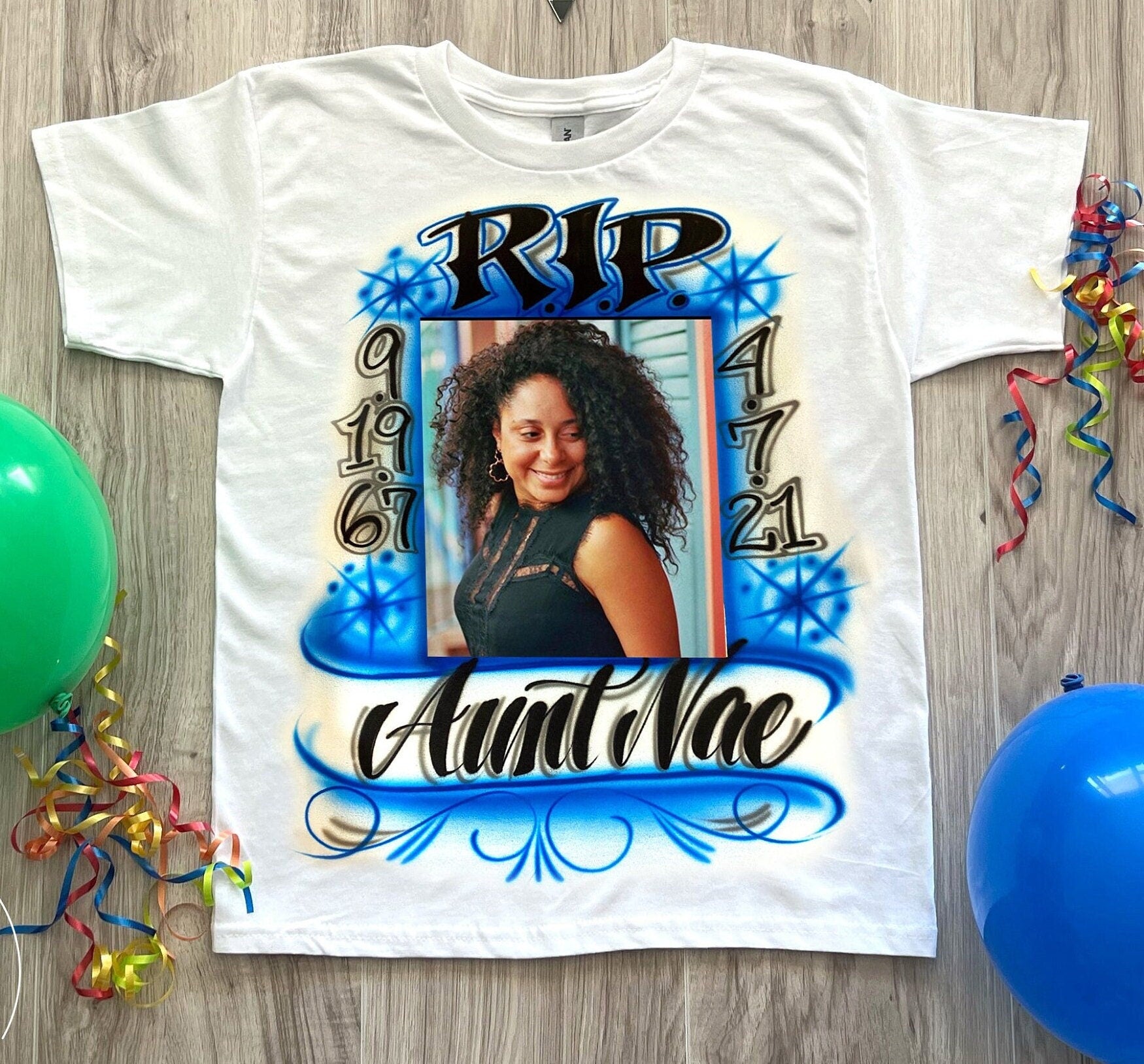 Airbrush memorial t shirt, photo t shirt, rip shirt, rest in peace shirt, in loving memory shirt, Spray paint shirt, custom photo shirt, Rest in paradise shirt, Rest Easy shirt, Long Live shirt, Rest In heaven shirt, Gone Too soon T shirt, Gone but never forgotten t shirt, Until we meet again t shirt, 