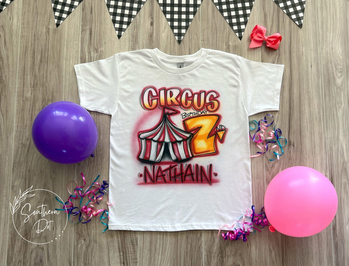 Circus Birthday Airbrush T shirt