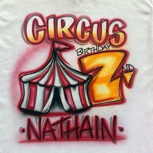 Circus Birthday Airbrush T shirt