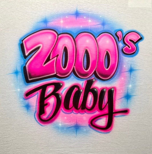 Y2K 2000s Baby T Shirt | Airbrush T Shirt | Spray Paint Shirt