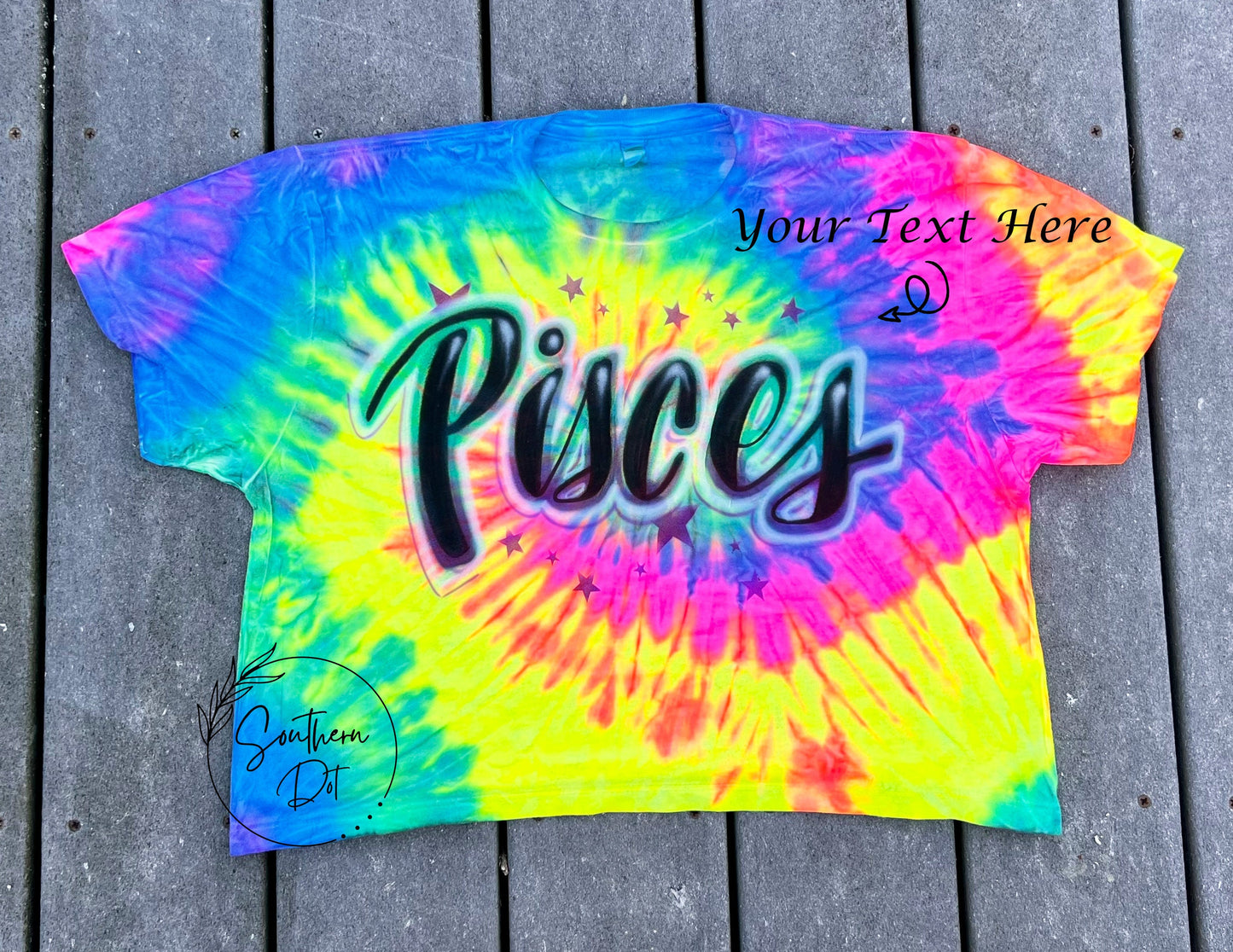 Tie Dye Crop Top for Women | Personalized Crop Top | Airbrush Crop Top