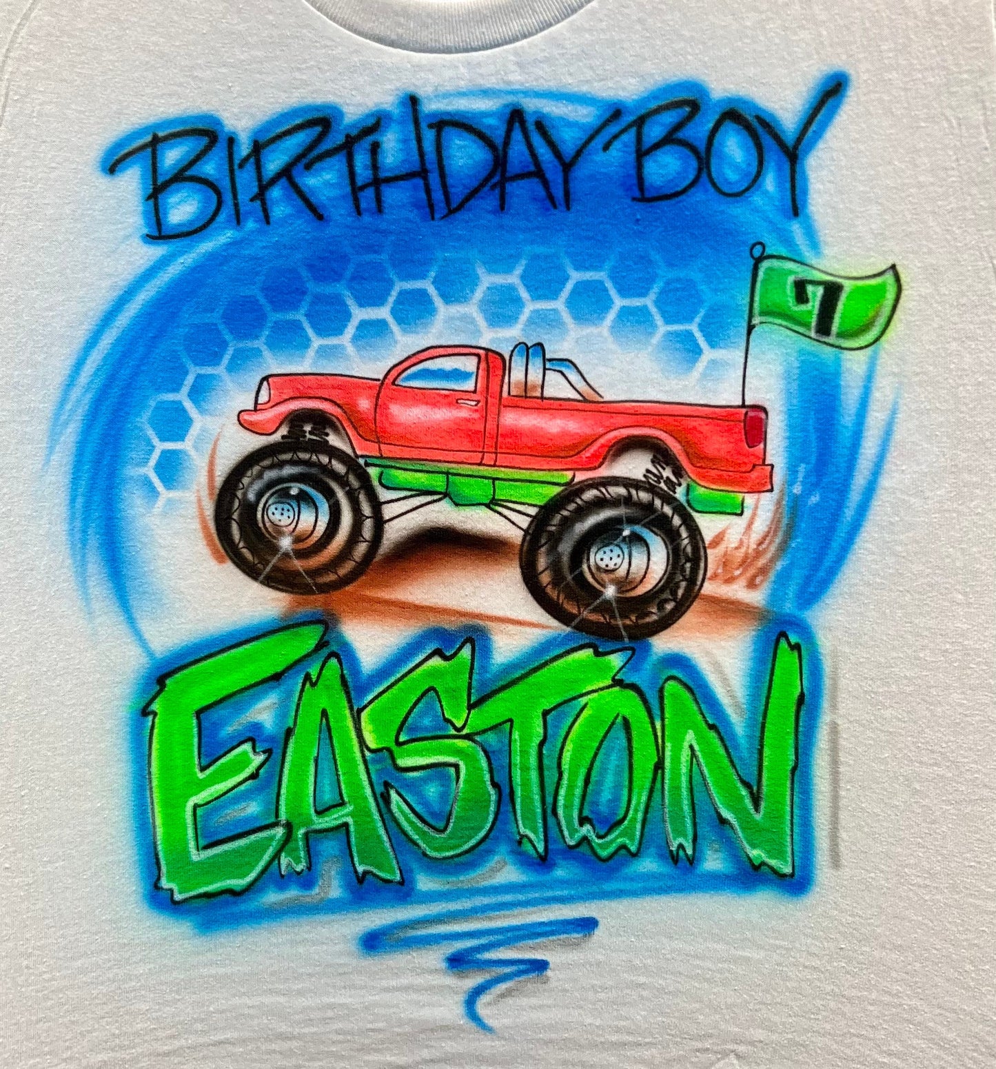 Monster Truck Birthday Shirt - Airbrush T Shirt