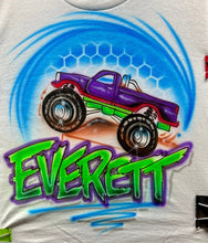 Load image into Gallery viewer, Monster Truck Birthday Shirt - Airbrush T Shirt
