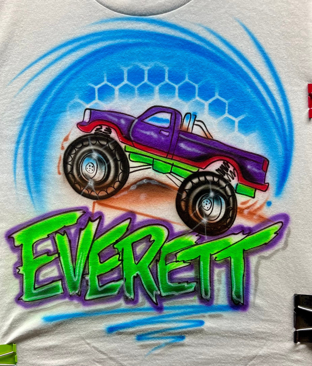 Monster Truck Birthday Shirt - Airbrush T Shirt