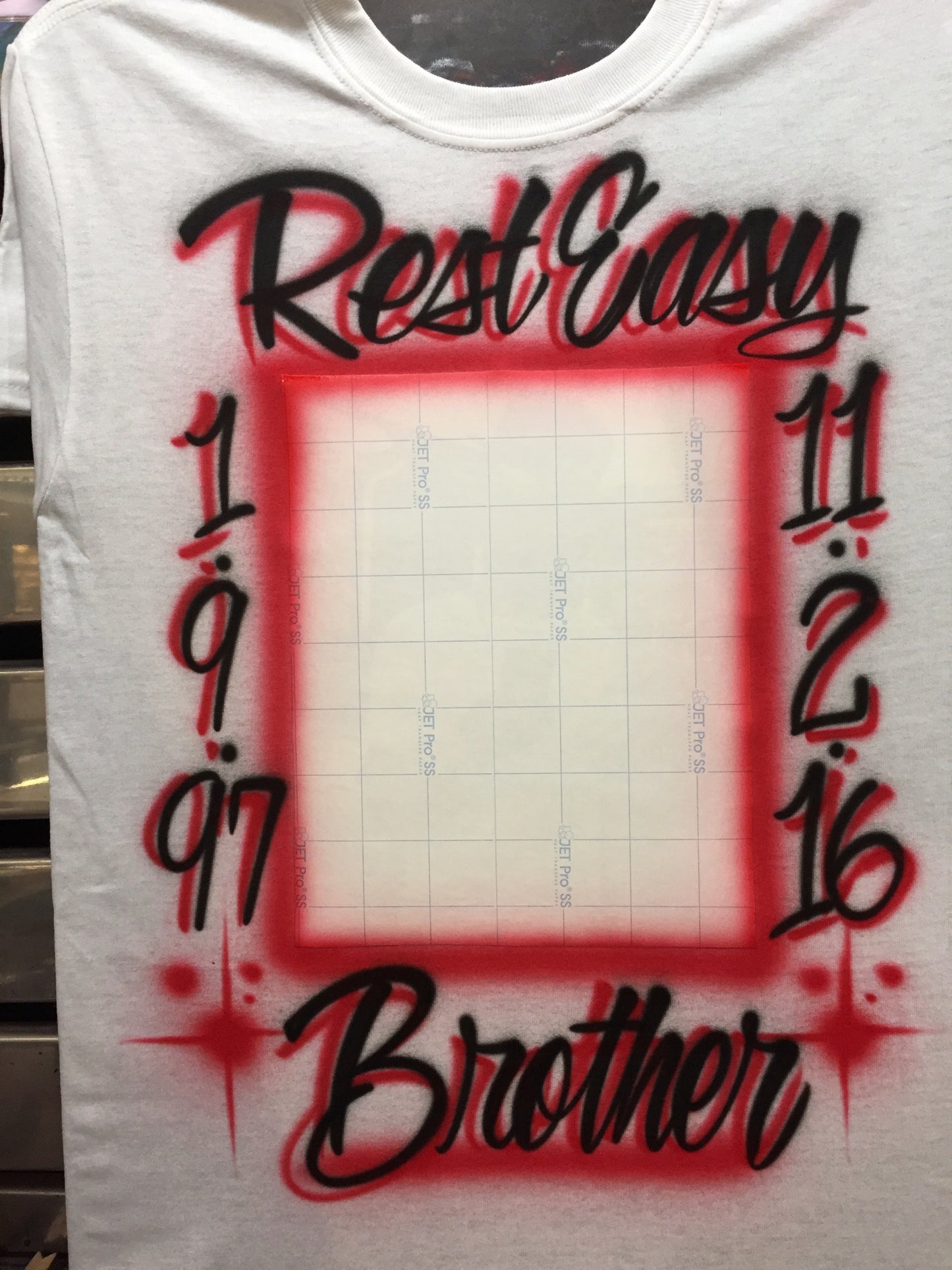 Airbrushed Memorial Shirt, Airbrush RIP shirt, Airbrushed In loving memory shirt, Airbrush t shirt, Airbrush memorial t shirt 