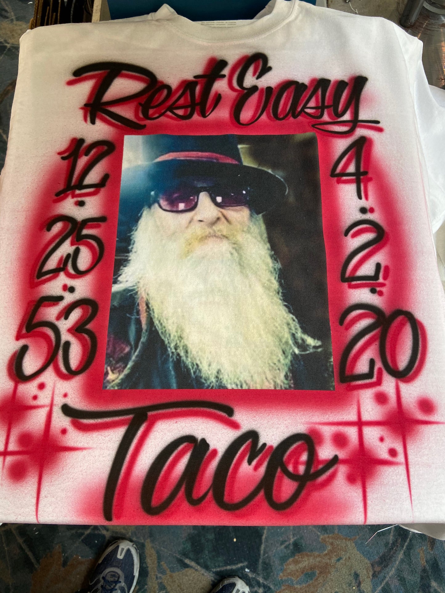 Airbrushed Memorial Shirt, Airbrush RIP shirt, Airbrushed In loving memory shirt, Airbrush t shirt, Airbrush memorial t shirt 