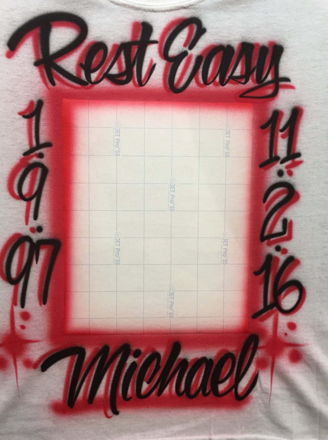 Airbrushed Memorial Shirt, Airbrush RIP shirt, Airbrushed In loving memory shirt, Airbrush t shirt, Airbrush memorial t shirt 